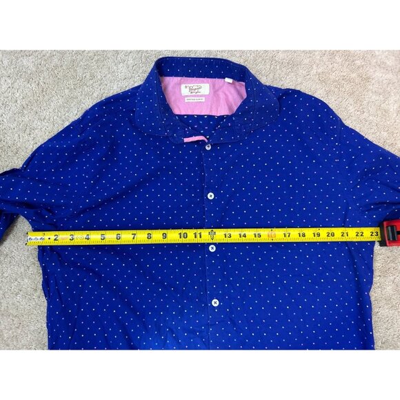 Penguin Heritage Slim Fit Shirt Men's Size L Blue Button Up Long Sleeve - Picture 6 of 9
